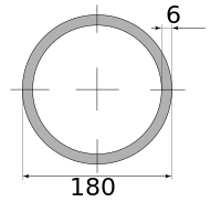 Трубы г/д 180х6, марка Ст20