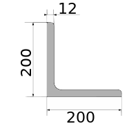 Уголок 200х200х12, длина 12 м, марка Ст09Г2С-12