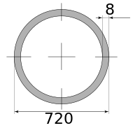 Трубы электросварные 720х8 11720-12000