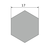 Шестигранник латунный п/тв ПТ 17, длина 3 м, марка Л63