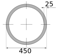 Трубы г/д 450х25, марка Ст20