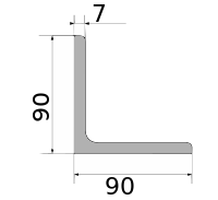 Уголок 90х90х7, длина 12 м, марка Ст09Г2С-15