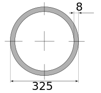 Трубы г/д 325х8, марка Ст20