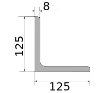 Уголок низколегир 125х125х8, длина 12 м, марка Ст09Г2С-15