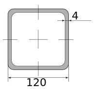 Труба профильная электросварная квадратная 120х120х4 12000-12100