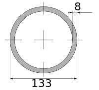 Трубы г/д 133х8, марка Ст20