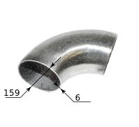 Отводы нержавеющие П45° 159х6 ГОСТ 17375-01, марка 12Х18Н10Т