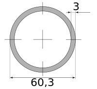 Трубы нерж. электросварные ЭСВ 60.3х3 матовая, марка AISI 304 (08Х18Н10)