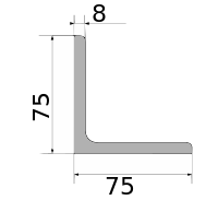 Уголок низколегир 75х75х8, длина 12 м, марка Ст09Г2С-15