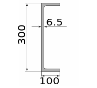 Швеллер низколегированный 30 П, длина 9 м, марка 09Г2С-12