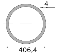 Трубы нерж. электросварные ЭСВ 406.4х4 имп матовая, длина 6 м, марка AISI 321