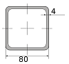 трубы электросварные низколегир квадрат 80х80х4, длина 4 м