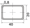 труба профильная электросварная прямоугольная 40х20х0.8 0.80 2000-3500