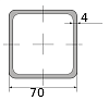 трубы электросварные низколегир квадрат 70х70х4, длина 12 м