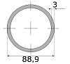 трубы нерж. электросварные эсв 88.9х3 матовая, длина 6 м, марка aisi 304 (08х18н10)
