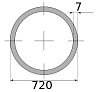 трубы электросварные 720х7, длина 11,7 м