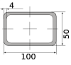 трубы электросварные низколегир прямоуг 100х50х4, длина 12 м 4.00