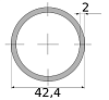 трубы нерж. электросварные эсв 42.4х2 имп зерк, длина 6 м, марка aisi 201
