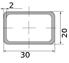 труба профильная электросварная прямоугольная 30х20х2 2.00 6000-8000